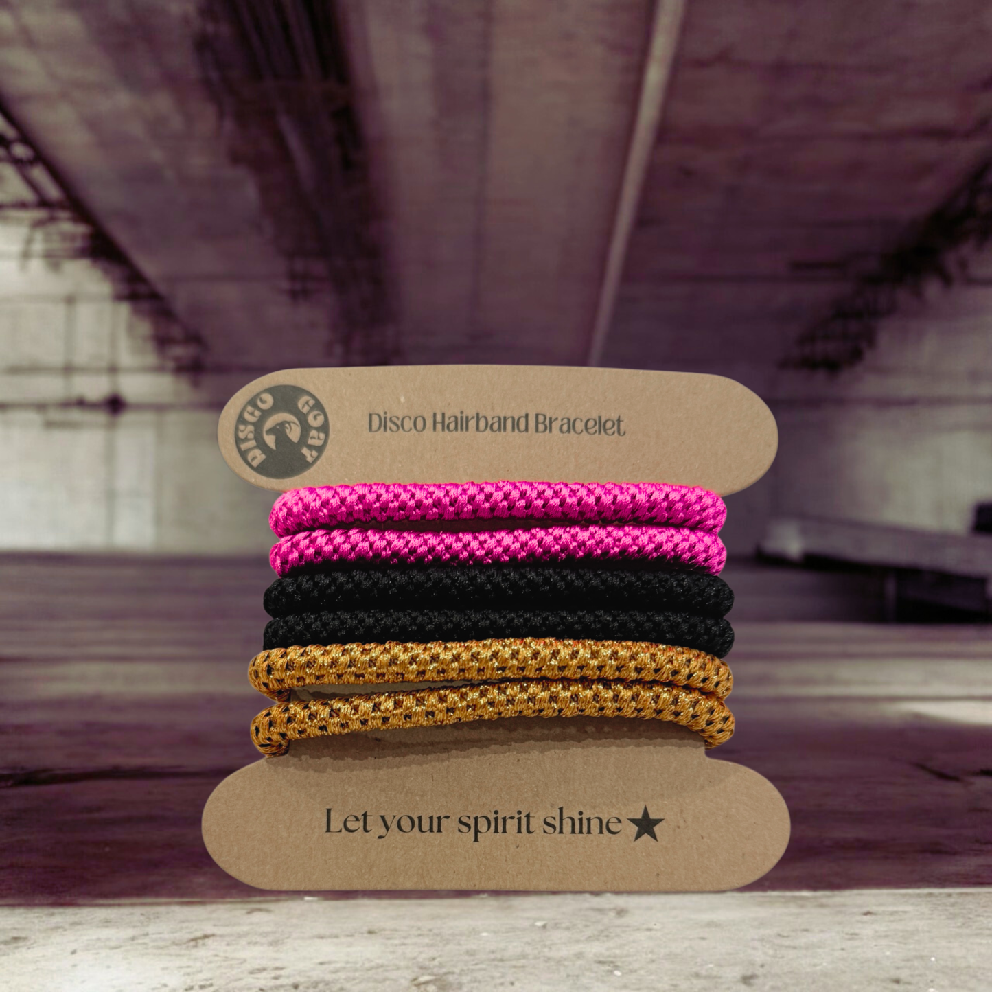 Set of six thick elastic hairband bracelets – Disco Goat