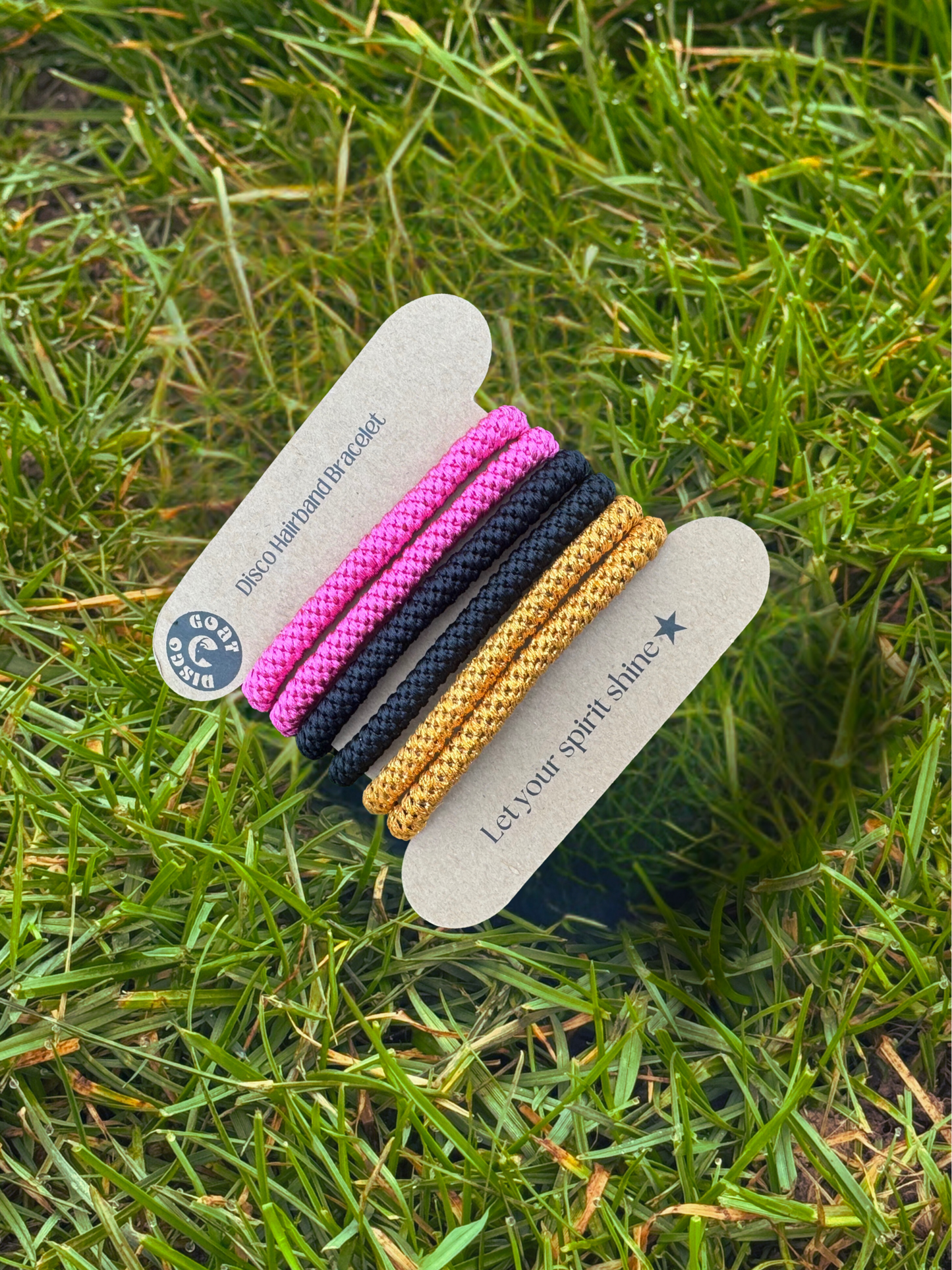 Disco Hairband Bracelet Pink/Black/Gold