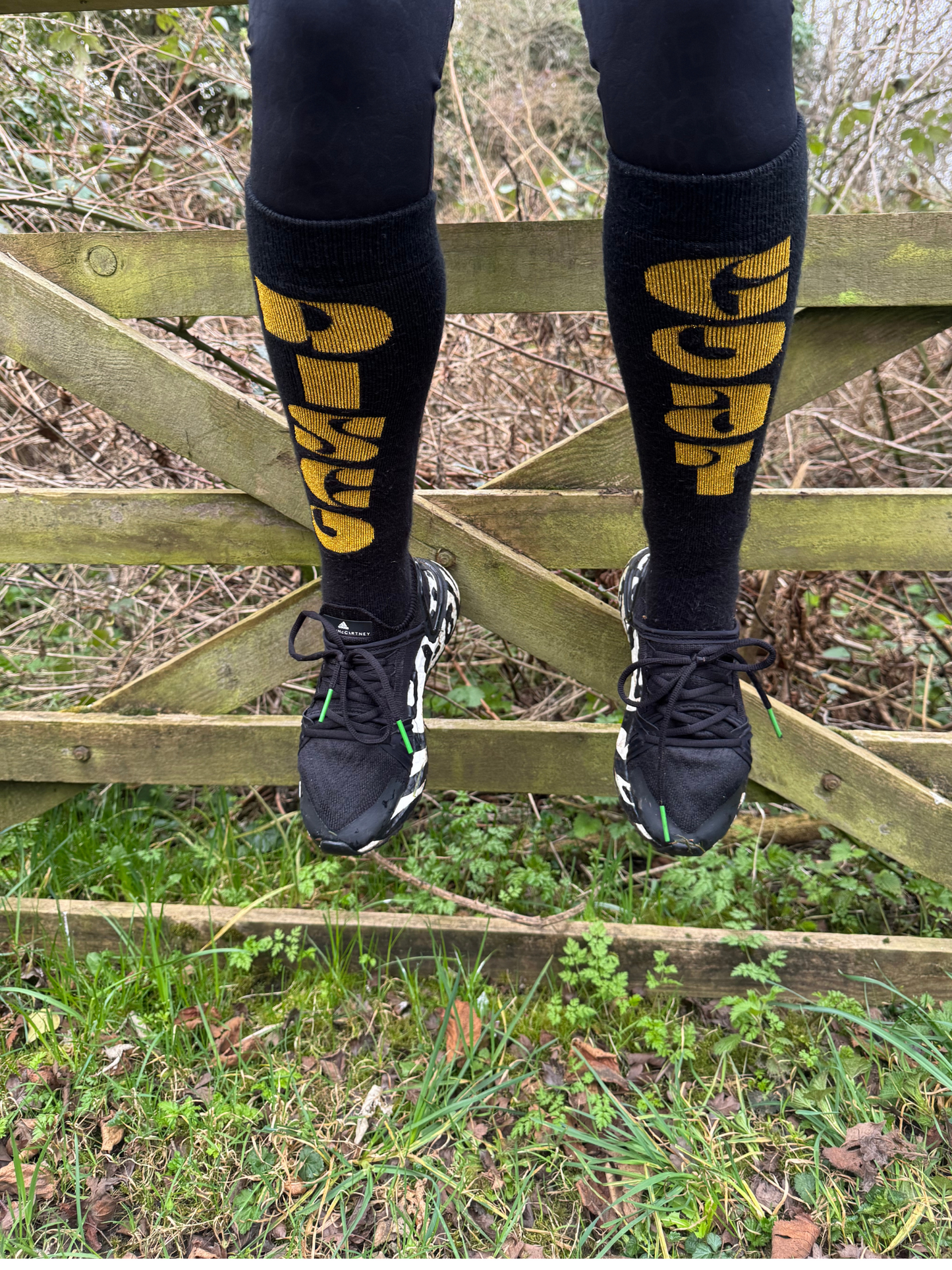 Multifunctional Disco Ski Socks Black/Gold